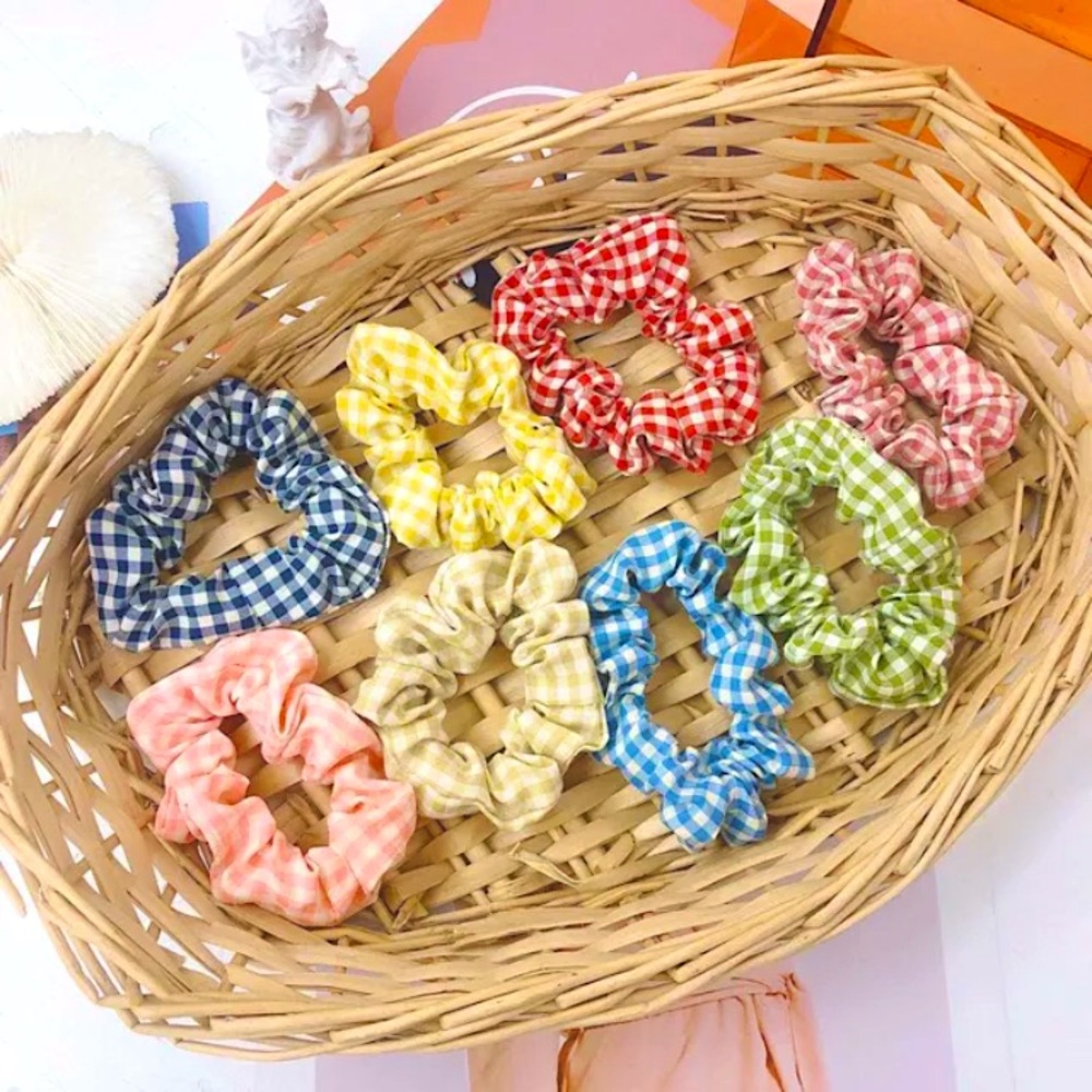 Variety Pack Checkered Gingham Cute Hair Scrunchie